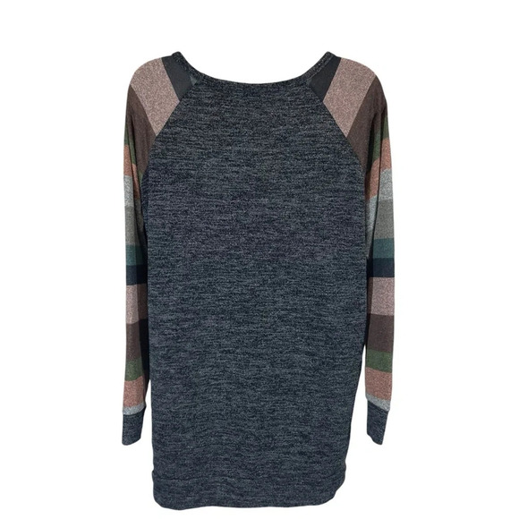 Egs Striped Multi Color Sleeve Tunic Top Shirt women’s large - Picture 3 of 8